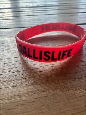 BALLISLIFE Basketball Silicone Bracelet Wristband Red Black Ball Is Life
